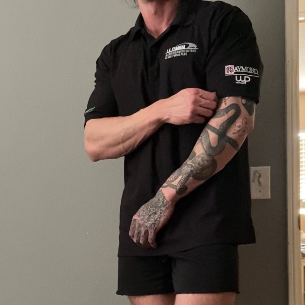 Black retro quarter button up top collar shirt punk oversized short sleeve polo